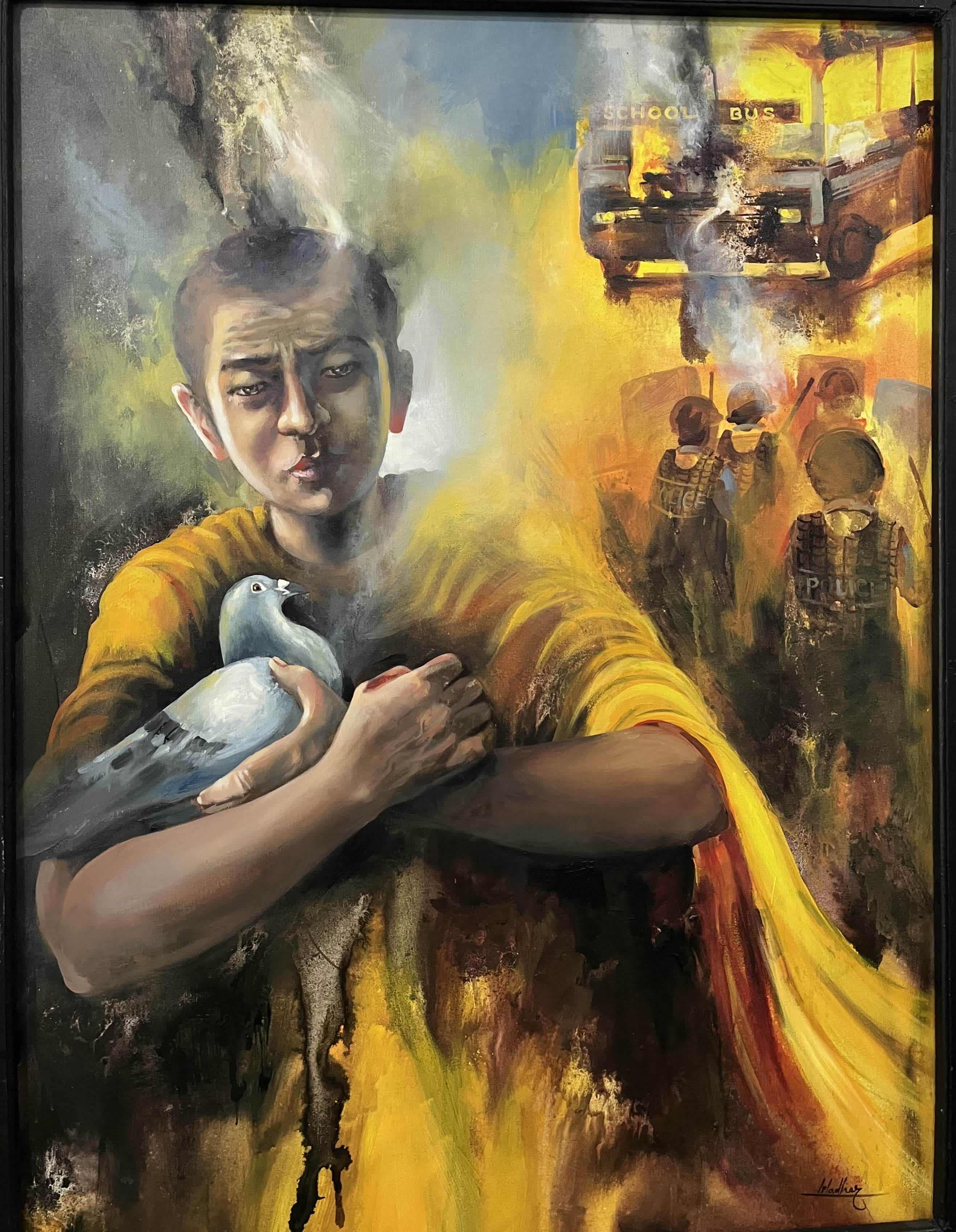 Protecting innocence amidst the storm of chaos.