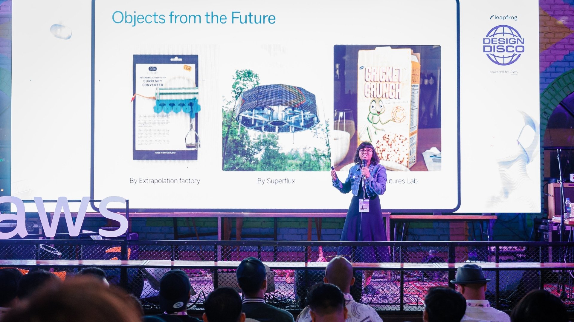 On stage: Deepshikha Yadav, founder of World We Desire | Photo Courtesy: Design Disco 2025