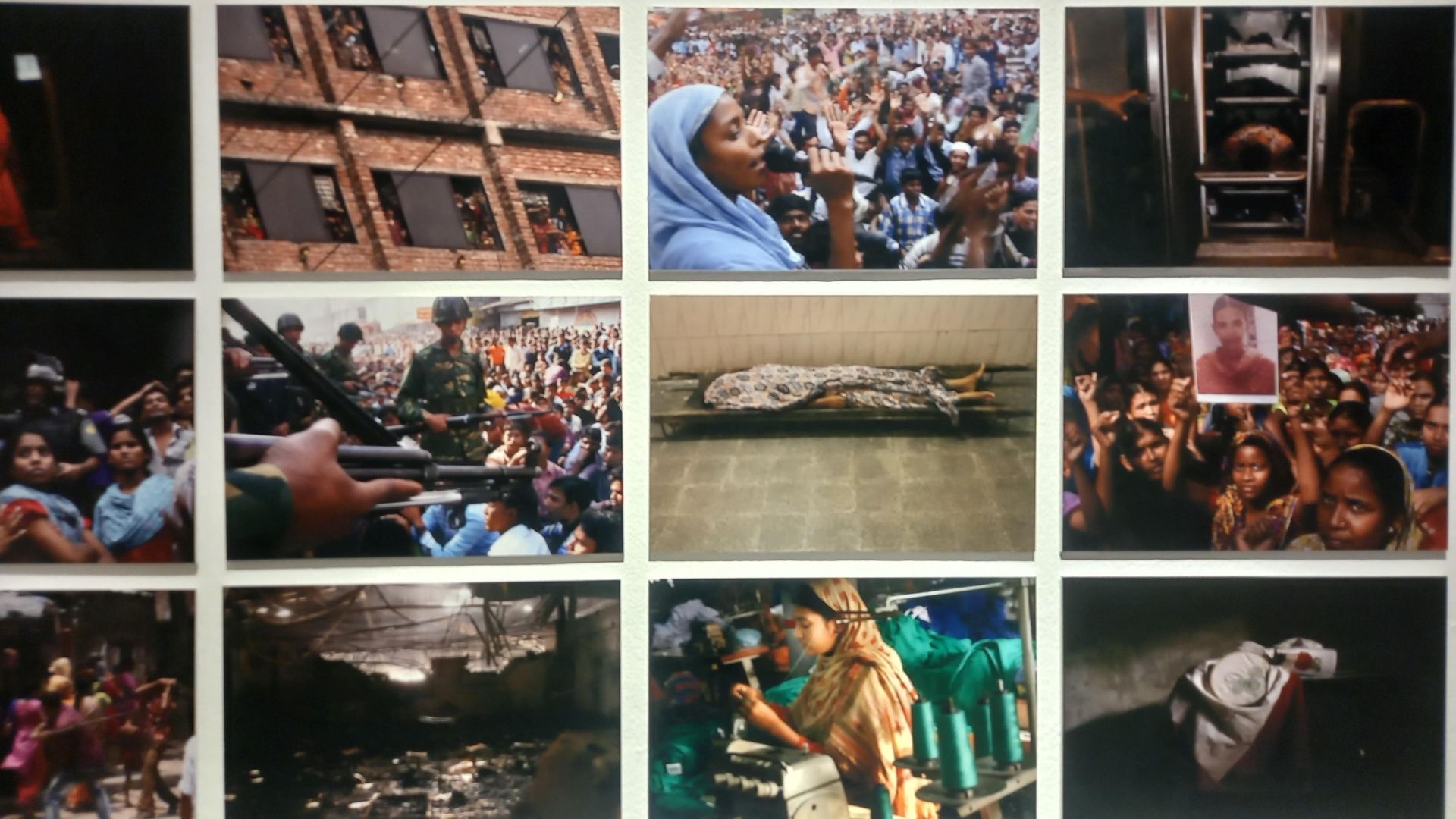 Images representing the Rana Plaza Collapse and protest that followed